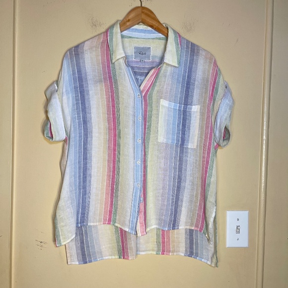 Linen Rails Multicolor Striped Button-Up Top - Picture 1 of 10